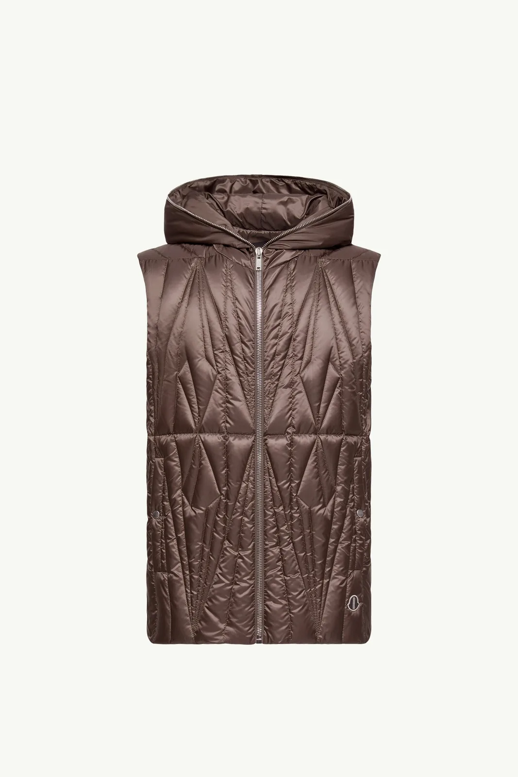Moncler + Rick Owens Geocamo Ziplock 후드 다운 베스트
